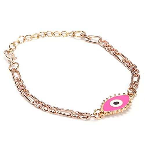 Sahgsa Pulsera de Mal de Ojo, Bendición, Amplia Aplicabilidad para Decoración, Regalo, Bodas, Fiestas, Aleación de Zinc (rosa rosa)