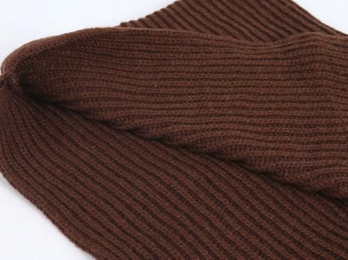 Women Winter Knitted Hooded Hat Solid Long Scarf Cap Warm Shawl Wrap Head Scarves Pullover Hat Skiing Hiking Balaclava4