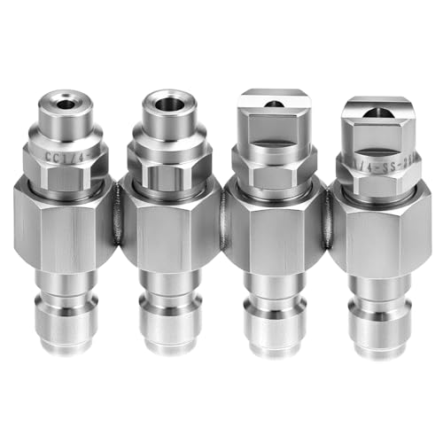 QWORK Pressure Washer Nozzle 7-8 GPM 1/4 Quick Connect 4 Way J Rod Washing Tip Holder for Soft Wash System