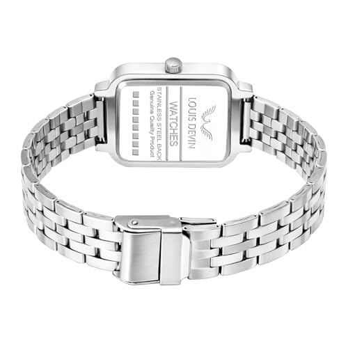 Image of LOUIS DEVIN Stainless Steel Chain Analog Wrist Watch for Women (Silver /Pink /Blue /Green Dial) | LD-WTS503-CH