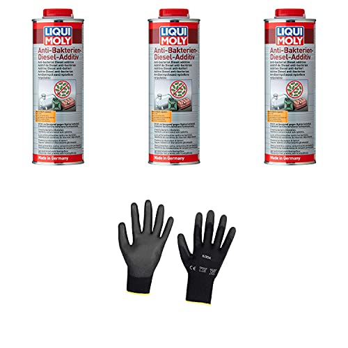 Iloda 3xOriginal Liqui Moly 1l Anti-Bakterien-Diesel-Additiv 21317 Schutzhandschuhe