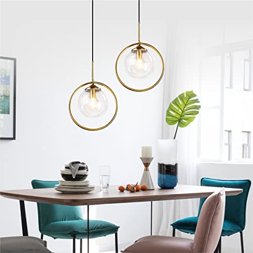 Image of BOKT Clear Glass Globe Lamp Shade Bubble Glass Lampshade Cover Transparent Glass Ball Sphere Replacement for Light Fixtures 5.9 inch Diameter (Clear)