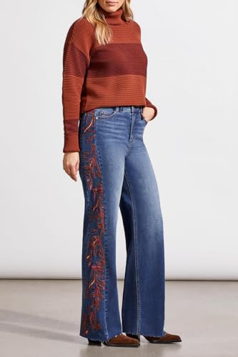 Tribal Women's Brooke High Rise Jeans with Side Embroidery2
