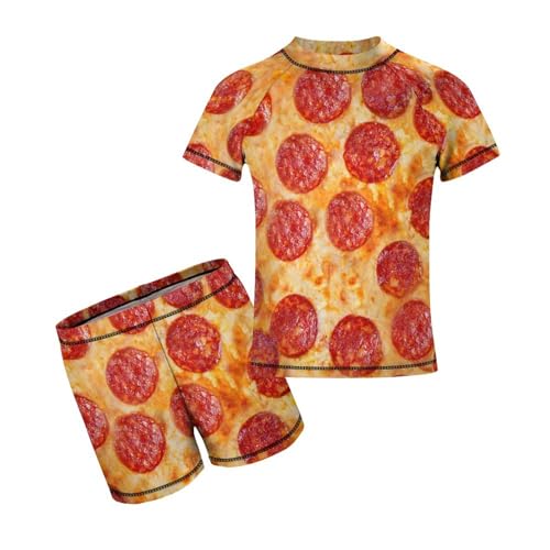 Pizza PepperoniChildren's Swimsuits Boys Two Piece Suit8-10Y（130cm）