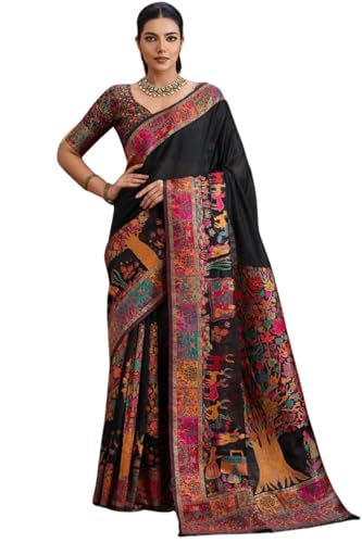 SGF11 Women's Soft Cotton Linen Silk Saree With Unstitched Blouse Piece product image 8