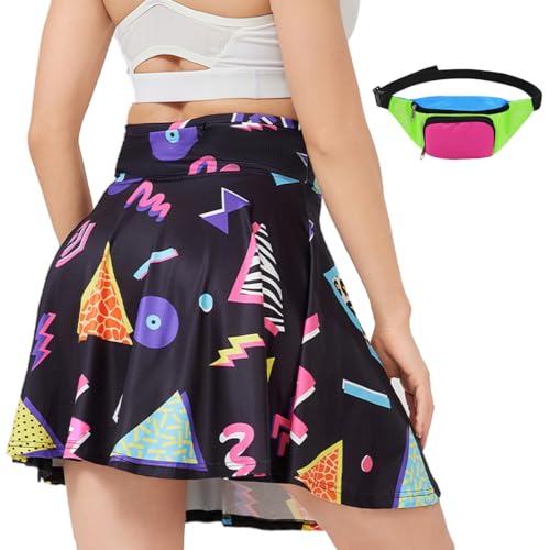 Jupe de tennis rétro poches intégrées fini les balles perdues ensemble taille haute 90s