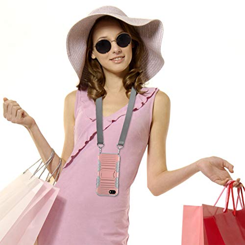 E-Tree Iphone 6 Plus/6S Plus Case, Heavy Duty Shockproof Case For Iphone 6 Plus /6S Plus (5.5") With Cross Body Strap Built-In Stand, Crossbody Lanyard Perfect For Go Outside And Kid Elderly,Black #TOP1