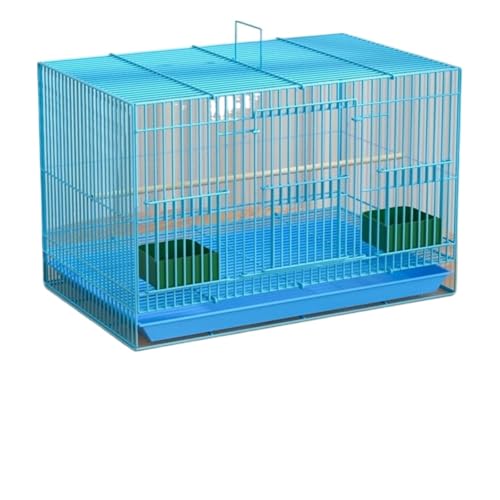 LZWNBX 鳥かごステンレススチールオウム専用ケージ屋内旅行オウムバスケットウサギやリスに適した多機能ペットケージ (ブルー,35*26*26cm)