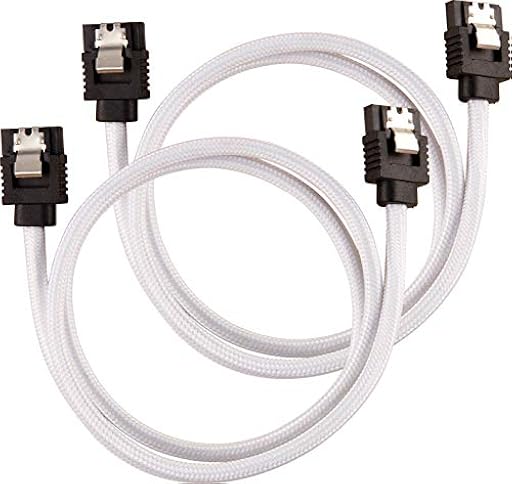 Corsair - Cable SATA Blindado Premium – SATA 6Gbps 60 cm, Blanco | Ya disponible en tu tienda friki favorita! En mundofriki.es!