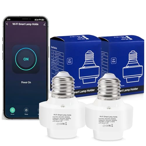 QIACHIP Adattatore per lampada WIFI e27, Smart Light Bulb Socket, portalampada Alexa con timer, adattatore per lampadine Tuya Smart Life, max. 500 W