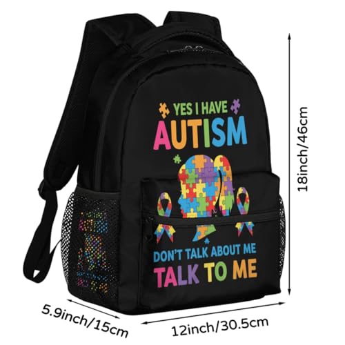 Mochila escolar de viaje con diseño de autismo ideal para el campus universitario 2