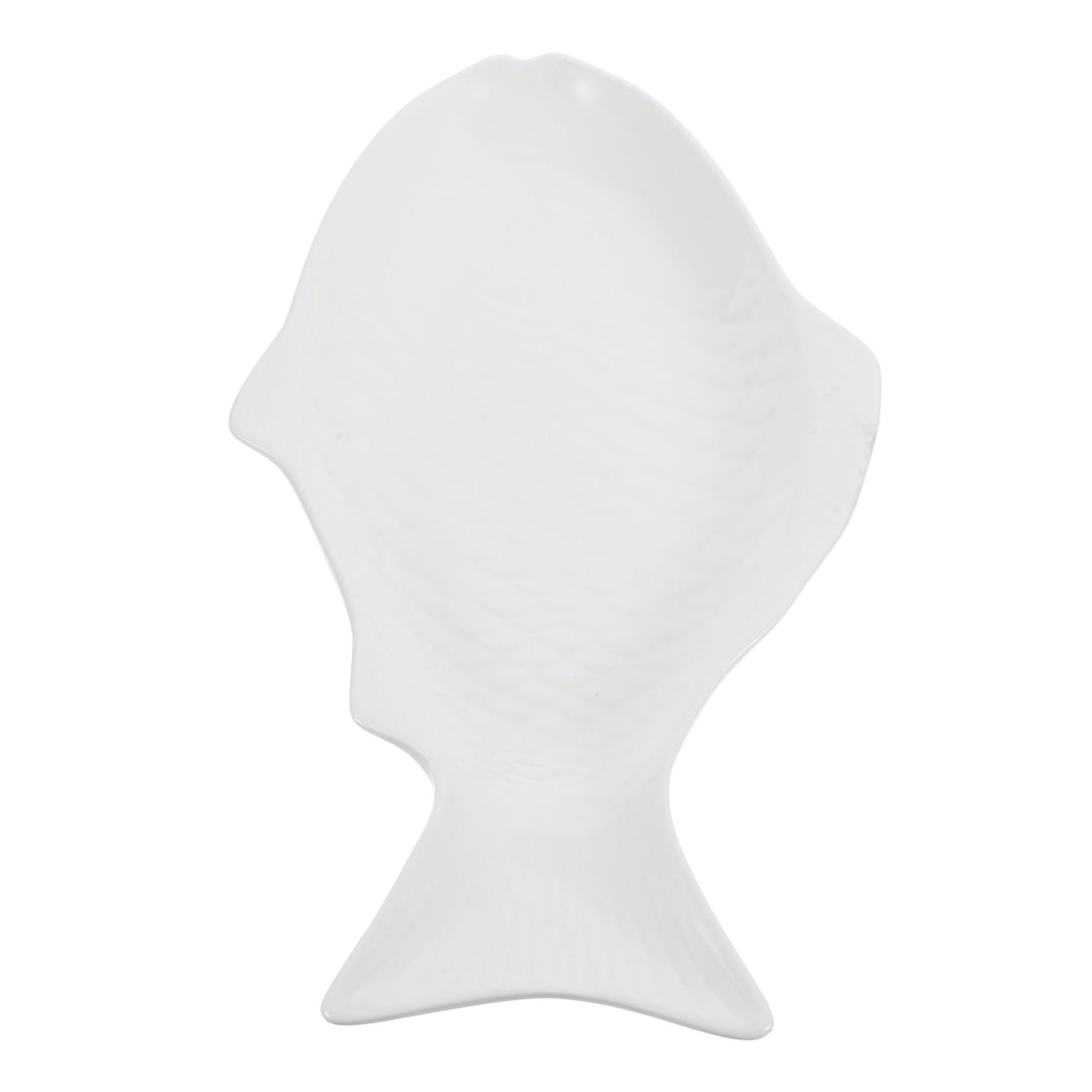 BESTYASH Plato de Pescado Diseño Elegante Blanco para Servir de Cerámica