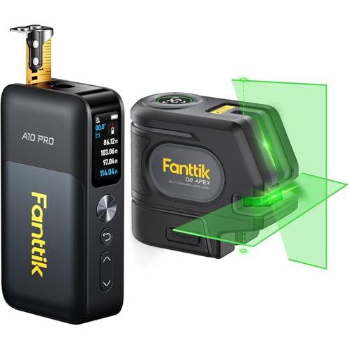 Fanttik A10 Pro 2-in-1 Digital Laser Tape Measure with HD IPS Color Display & Fanttik D2 APEX Laser Level with Plumb Points