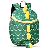 PROTAURI Rucksack Kinder für Junge 2-5 Jahre, Kindergartenrucksack mit Sicherheitsleine Kita Rucksack Wasserabweisend und Leicht, Grün