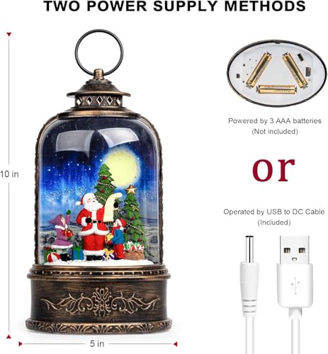 Linterna de globo de nieve navideña con música, 75% de descuento