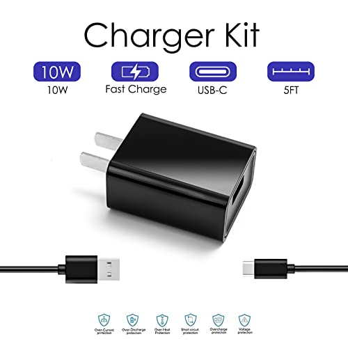 Usb C Wall Charger Charging Cable Power Cord Wire Compatible For Vankyo Matrixpad S10 S20 S21 S30 P31 P40,Dragon Touch Max10 Max10 Plus Tablet,Alcatel Joy Tab 2 & More Usb-C Tablet Charger (5Ft) #TOP5