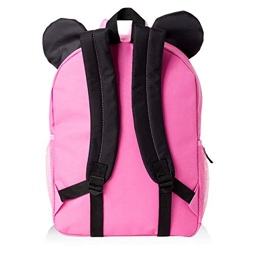 Minnie Mouse Backpack And Water Bottle For Kids Toddlers ~ Premium 14" Minnie School Bag With 3D Ears And Puffy Bow, Water Bottle, Stickers, And More (Minnie Mouse School Supplies Bundle) #TOP3