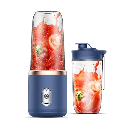 Mini licuadora para batidos y smoothies, USB recargable de 6 cuchillas vaso de zumo de frutas, licuadora portátil para cocina, viajes, al aire libre y deportes