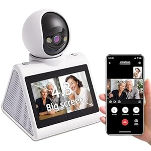 Home Security Camera with 4.3″ Screen, Two Way Video Camera for Elderly, Baby and Pets, 1080P Dog Camera with Motion Detection