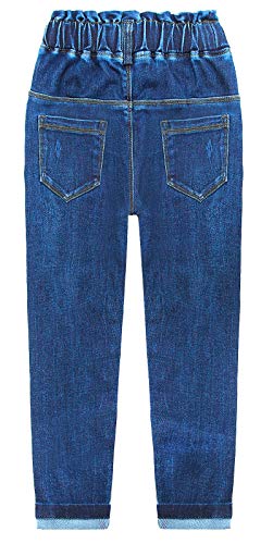 KIDSCOOL SPACE Kids Lace Butterfly and Flower Embroideried Rhinestone Sticked Pearl Decor Jeans2