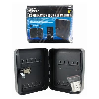 blackspur 8" Combination Lock Key Cabinet, Any Room, Black, Size: 16cm x 20cm x 7.5cm, Utilty Room