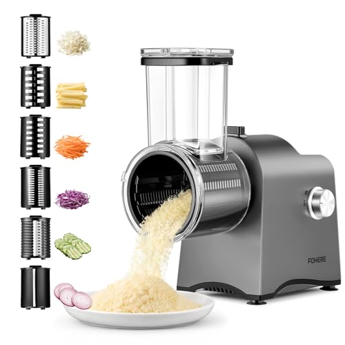 FOHERE Rallador de Queso Eléctrico 250W & Cortador de Verduras
