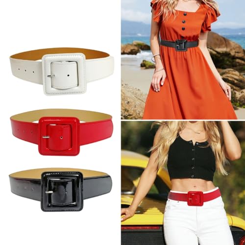 Women's Wide Faux Leather Waist Belt Waistband for Dresses and Coats Fashionable Full of Durability4