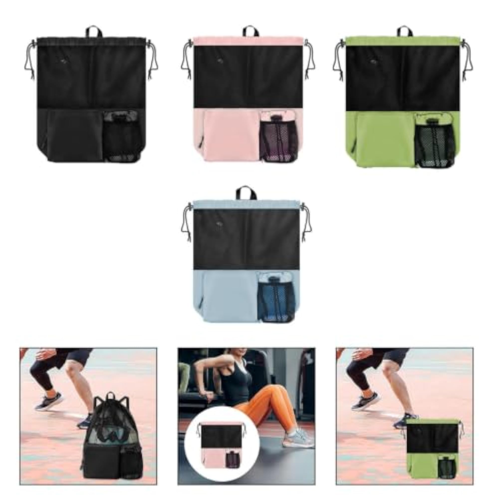 Mesh Drawstring Backpack for Travel, Gym Rucksack