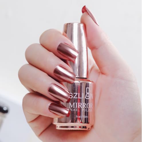 Nail polish, mirror nail polish, quick-drying nail polish peeling nail polish, and natural water-based nail polish without curing are suitable for home manicure (Champagne gold)