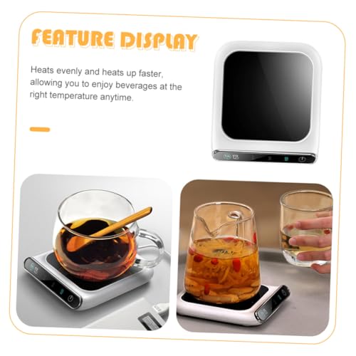 USB Electric Mug Warmer Heating Coaster with 55°c Thermostat Auto Shut Off Coffee and Beverage Cup Heater for Office and Home Use