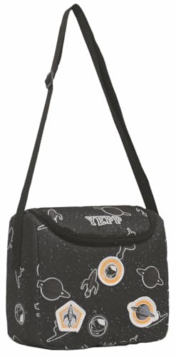 Kit Mochila Menino Infantil Escolar Tema Foguete Astronauta (PRETO)