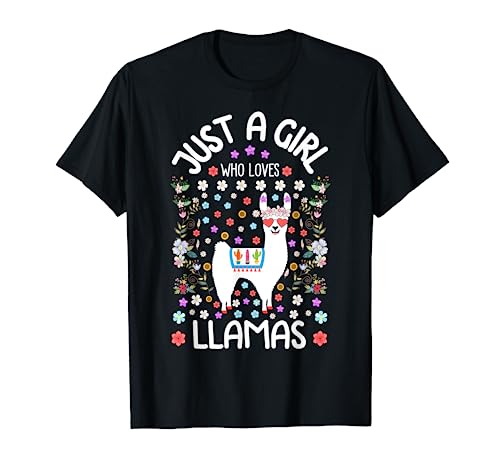 Funny Llama Gifts for Girls Just A Girl Who Loves Llamas T-Shirt