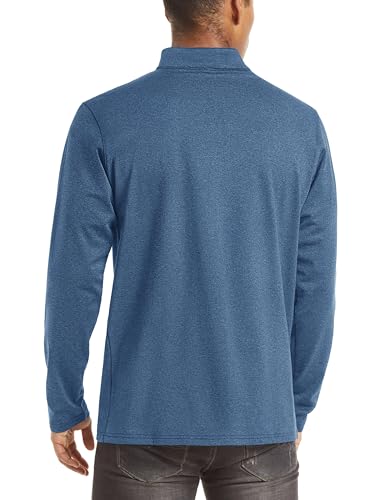 Image of TACVASEN Men's Sports Shirts 1 /4 Zip Long Sleeve Fleece Lined Running Workout Pullover Tops Sweatshirt
