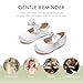 Felix & Flora Toddler Flower Girl White Dress Shoes Size 6 - Baby Girl Ballet Mary Jane Flats for Party School Wedding