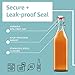 Otis Classic Swing Top Glass Bottles - Set of 6, 16oz w/Marker & Labels - Clear Bottle with Caps for Juice, Water, Kombucha, Wine, Beer Brewing, Kefir Milk or Eggnog