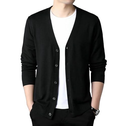Men's Spring Summer Thin Korean Style Trendy Business Casual Knit Sweater Cardigan