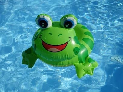Image of Kids Inflatable Cartoon Swim Ring with Seat - Pink Baby Pool Float (Frog-Swiming Ring)