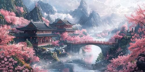 Diamond Painting Sakura pour Salon - Kit d'Art Diamant Mural 50x100cm