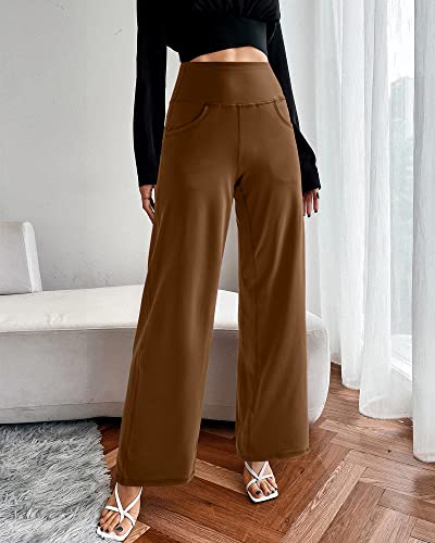 Image of Promover Wide Leg Pants for Woman Yoga Pants with Pockets Stretch