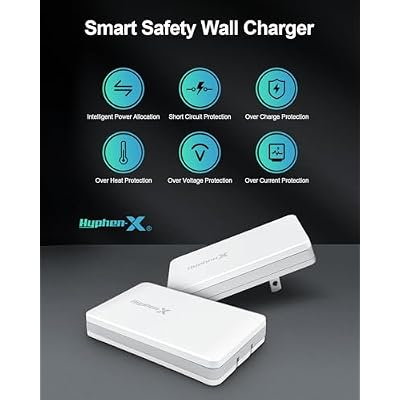 Type C Flat Wall Charger, 67W Flat USB C Wall Charger Block Slim Fast Charging Block with Foldable Plug Double USB C Port Power Adapter for iPhone 15/14 Pro Max Plus Mini, AirPods, iPad,Samsung Galaxy