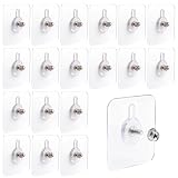 18 Stück klebeschrauben extra stark, 10mm Schraubstange klebe schrauben für wandbefestigung Ohne Bohren, klebehaken zum schrauben Transparent, selbstklebende klebe nägel wand für Küchen Badezimmer
