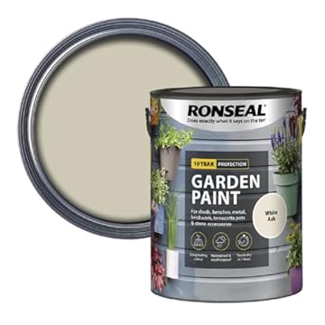 AOC24 Garden Fence Paint 750ml – Multi-Surface Exterior Paint for Wood, Brick, Metal, Stone & Terracotta – Waterproof, Resists Fading, Matt Finish for Sheds, Fences, Garden Furniture Paint White Ash