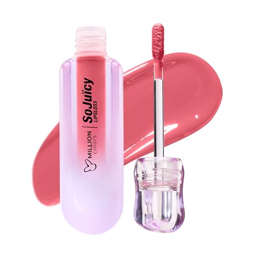 Image of Million Colors So Juicy Lip Gloss Infused With Castor Oil and Vitamin E| Long Lasting and Extra Hydrating| Light Weight and Non-Sticky(Pink Petal, 01)