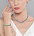 EVER FAITH Silver-Tone Round Cut Cubic Zirconia Tennis Necklace Bracelet Earrings Set Green Emerald Color