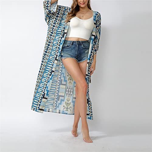 WQHPLMD Summer Bikini Cover Up transpirable con estampado boho fluido 5