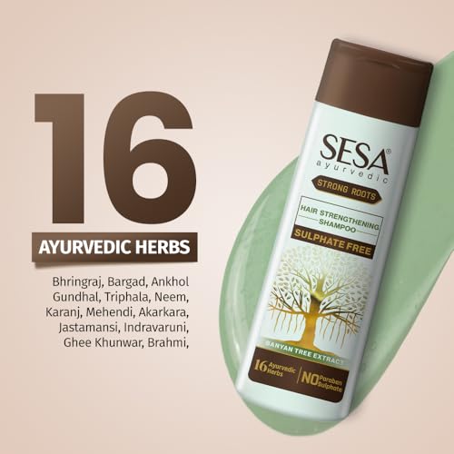 SESA Ayurvedic Strong Roots Hair Shampoo And Conditioner 200 ml Paraben & Sulphate Free Strengthening Roots Nourishes Scalp For Men & Women