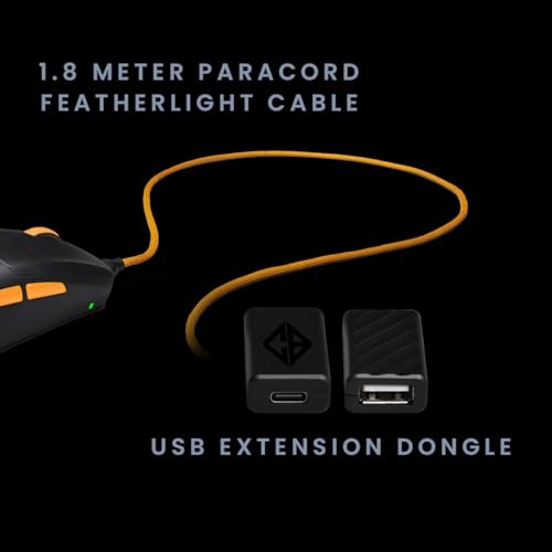 Image of Cosmic Byte Atlas Tri-Mode Gaming Mouse with 12000 DPI PixArt PAW3311 Sensor, 1000Hz Polling Rate, 57g Lightweight, PTFE Feet, Paracord Cable, 20M Clicks, 500mAh Battery (Black)