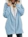 Yanekop Womens Oversized Sherpa Jacket Fuzzy Fleece Zip Up Jacket Warm Winter Coats Faux Fur Coat with Pockets(B Light Blue,S)