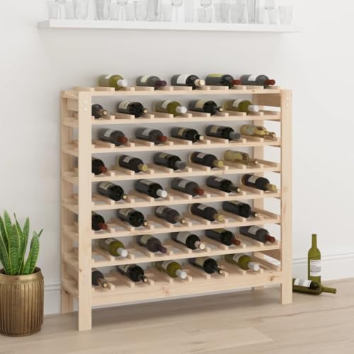 Étagère à vin pour salle à manger et salon en bois massif avec grand rangement