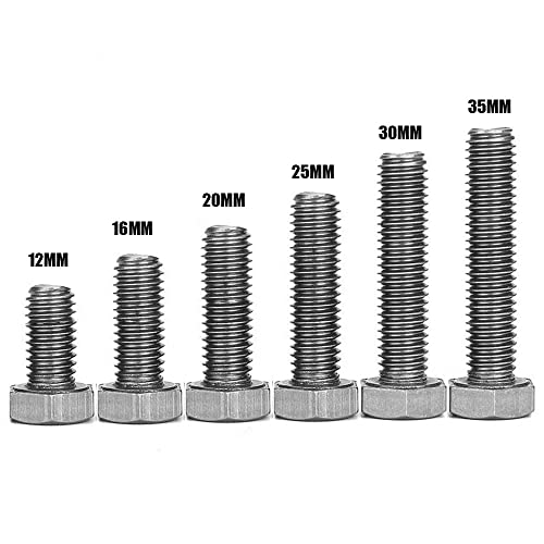 Image of Manloney LLC Universal Screws M9 Hex Head Cap Bolts 1.5mm Pitch Fine Thread 9mm Stainless Steel Screw Bolt (M9-1.5 x 30mm)